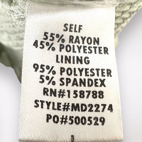 Mable L Pastel Green Mini Dress Badale Smocked Ruffles Satin Coquette Feminine - Picture 9 of 10